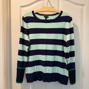 Talbot- Nautical themed Women's Striped Sweater - Navy and Mint
